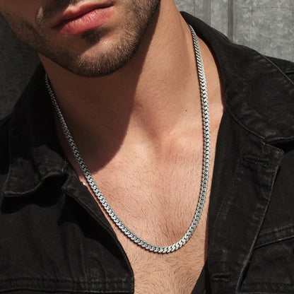 6mm Curb Chain Necklace in Stainless Steel for