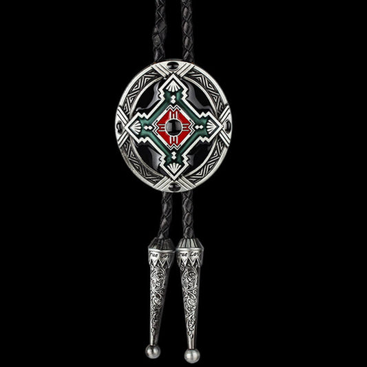 Native Indian Art Alloy Rodeo Bolo Tie