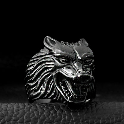 Nature Alternative Jewelry / Super Cool Wolf Rings / Stainless Steel Biker Ring