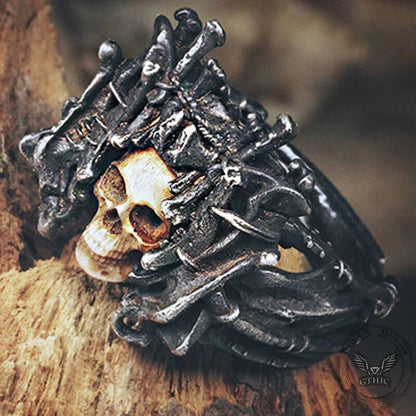 Night’s Watch Sterling Silver Skull Ring