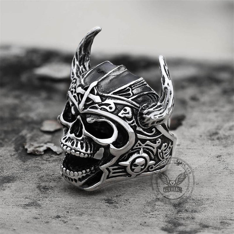 Nordic God of War Viking Warrior Skull Ring