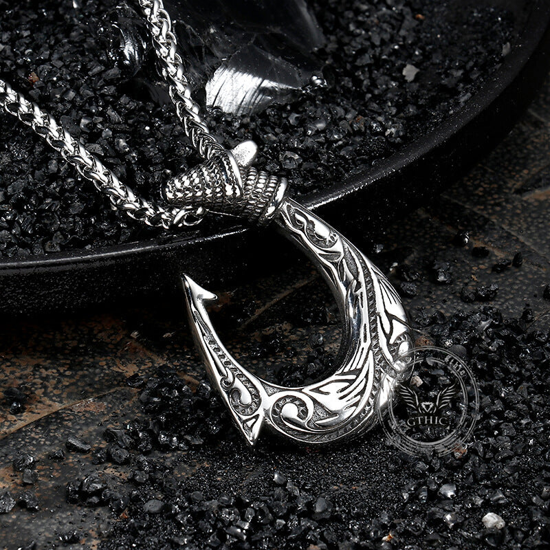 Nordic Viking Fish Hook Stainless Steel Pendant