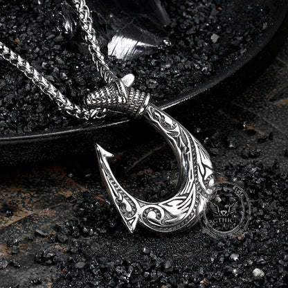 Nordic Viking Fish Hook Stainless Steel Pendant