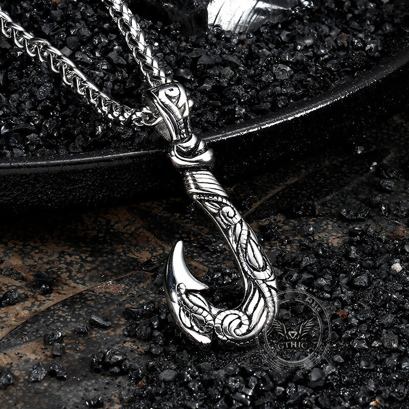 Nordic Viking Fish Hook Stainless Steel Pendant