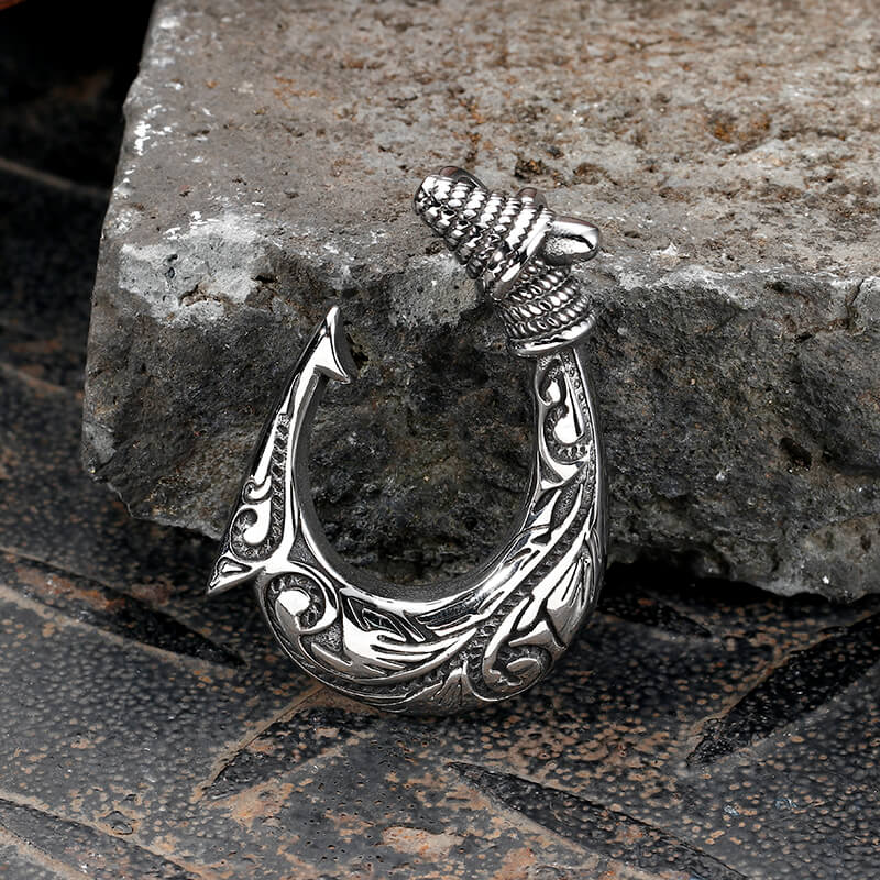Nordic Viking Fish Hook Stainless Steel Pendant