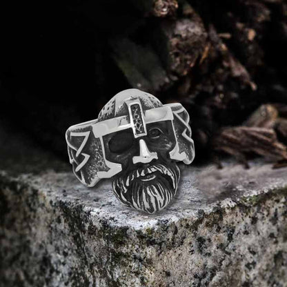 Nordic Viking Odin Head Stainless Steel Ring