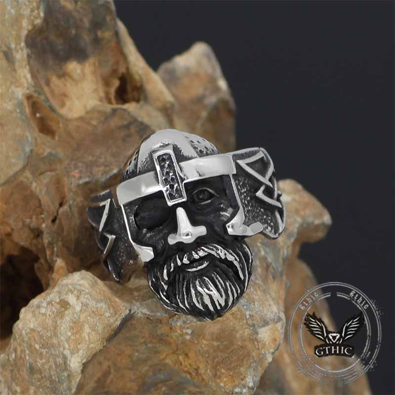Nordic Viking Odin Head Stainless Steel Ring
