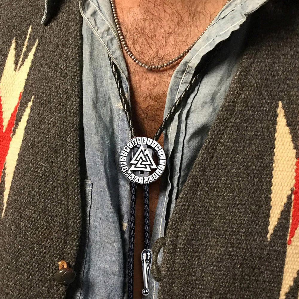 Viking Valknut Bolo Tie for
