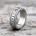 Norse Runes Twist Chain Stainless Steel Viking Ring