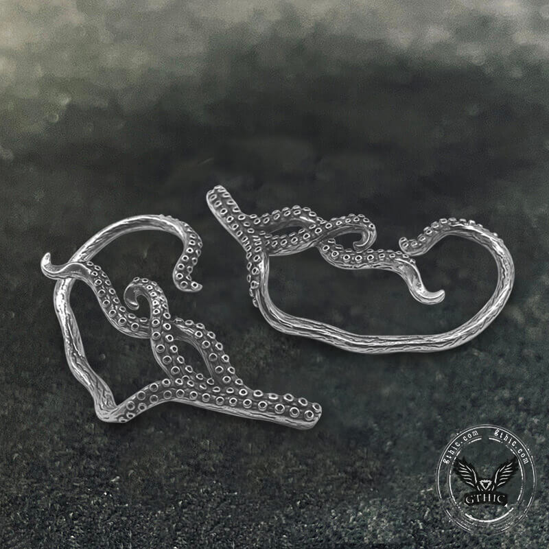 Octopus Tentacles Stainless Steel Ear Cuffs