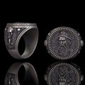 Odin Skull Feather Gothic Sterling Silver Ring