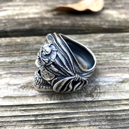 One-eyed Pirate Sterling Silver Skull Ring