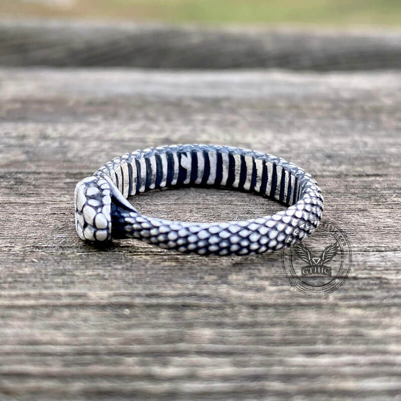 Ouroboros Snake Sterling Silver Ring