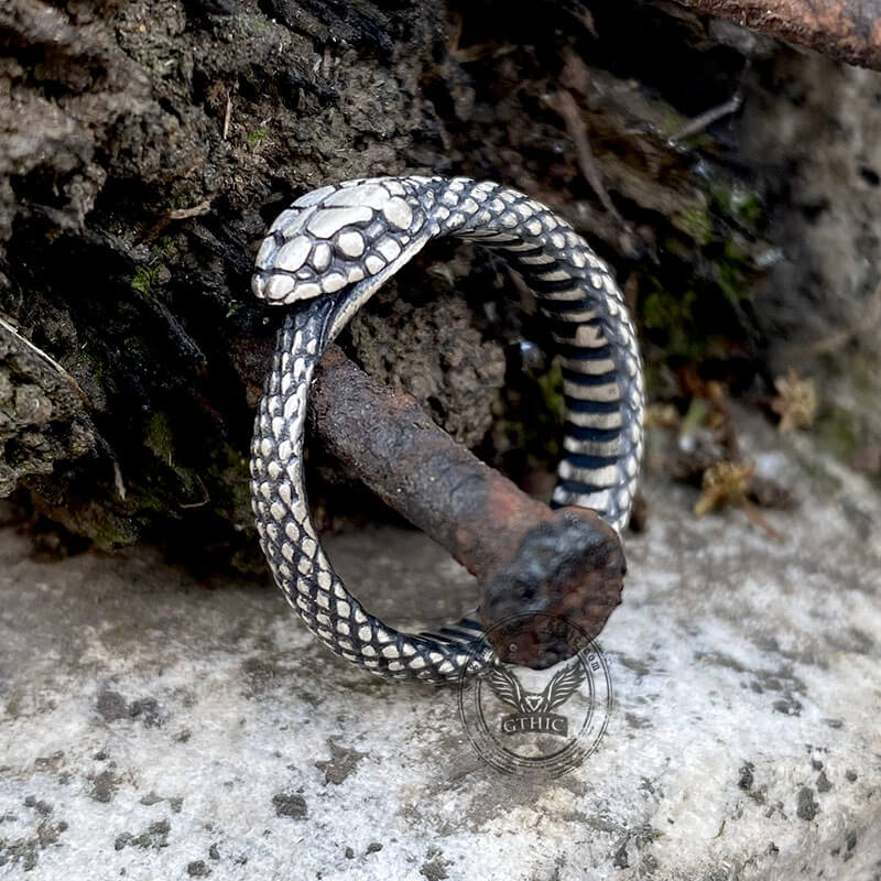Ouroboros Snake Sterling Silver Ring