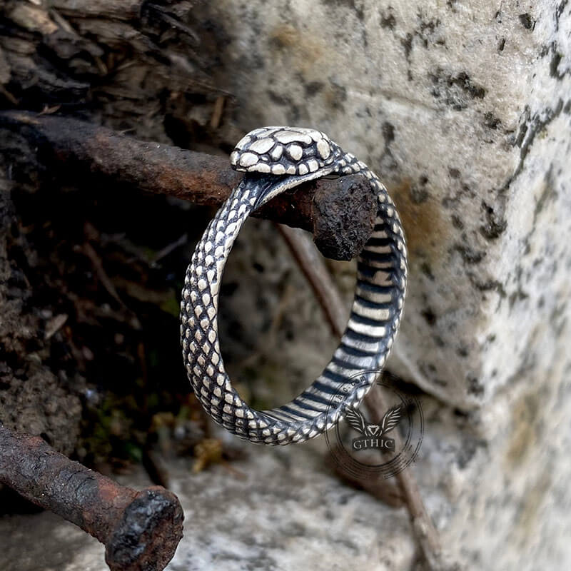 Ouroboros Snake Sterling Silver Ring