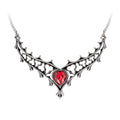 Elizabethan Red Crystal Heart Necklace by Alchemy Gothic