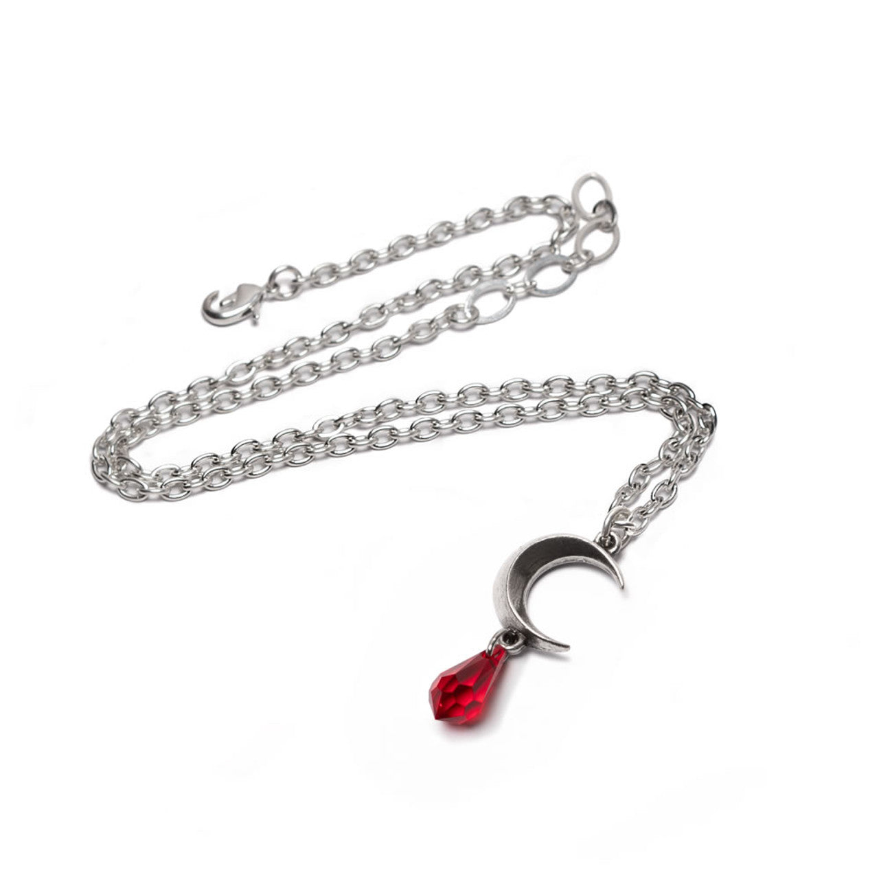 Tears of the Moon Red Crystal Pendant Necklace by Alchemy Gothic