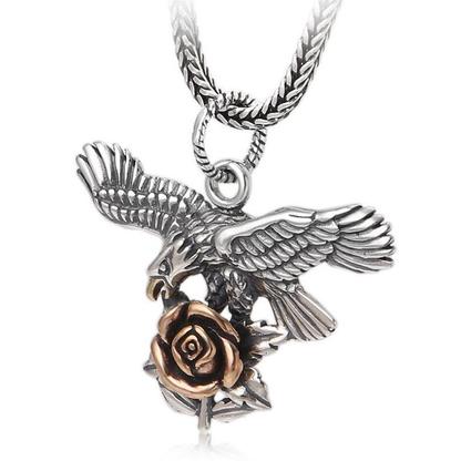 Pendant Rose and Eagle of 925 Sterling Silver / Jewelry