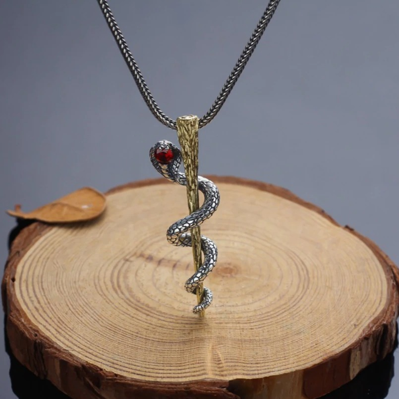 Pendant With Cobra of Real S925 Sterling Silver / Alternative Jewerly