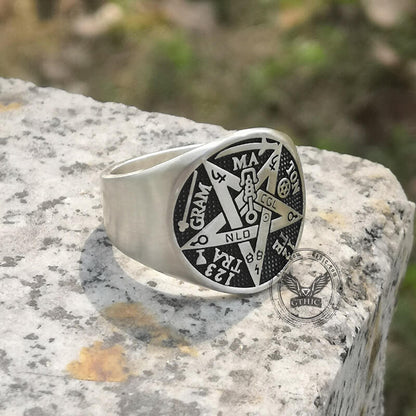 Pentagram Seal of Solomon Sterling Silver Ring