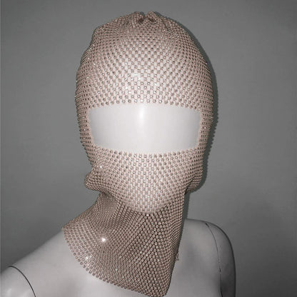 Personalized Fishnet Rhinestone Elastic Cycling Mask