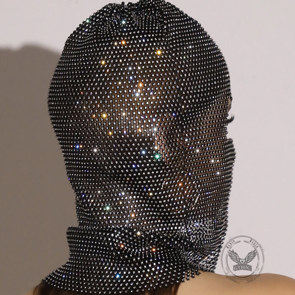 Personalized Fishnet Rhinestone Elastic Cycling Mask