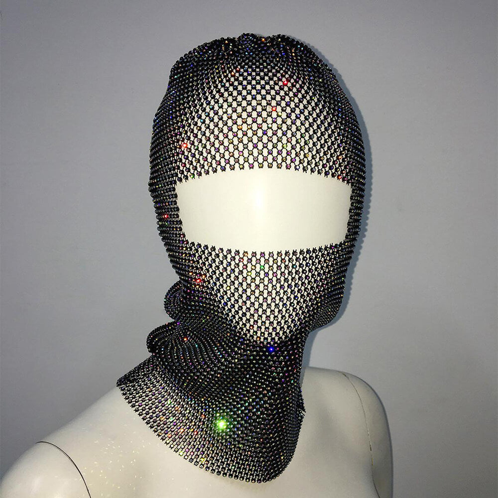 Personalized Fishnet Rhinestone Elastic Cycling Mask