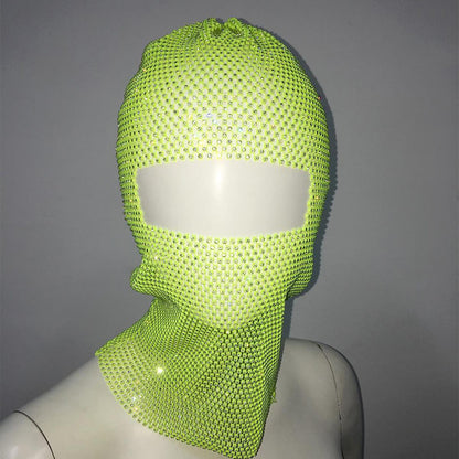 Personalized Fishnet Rhinestone Elastic Cycling Mask