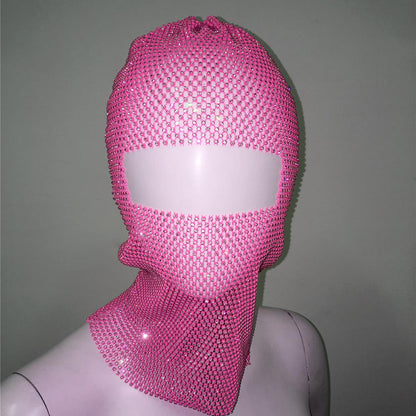 Personalized Fishnet Rhinestone Elastic Cycling Mask