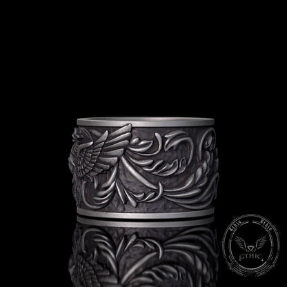 Phoenix Pattern Sterling Silver Ring