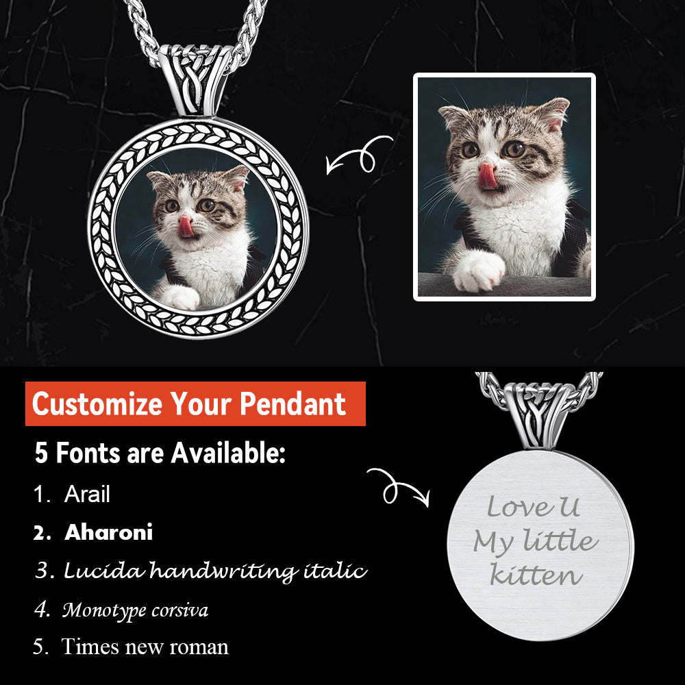 Personalized Pet Memorial Picture Necklace Pendant With Photo for