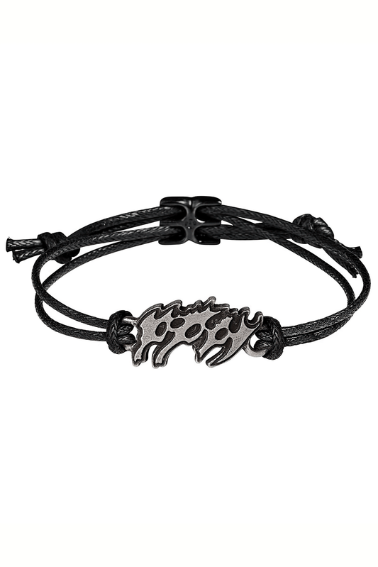 Poppy Logo Black Cord Rock and Metal Wrist Strap