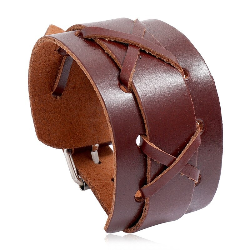 Popular Genuine Leather Bangle / Punk Rock Wide Bracelets for and