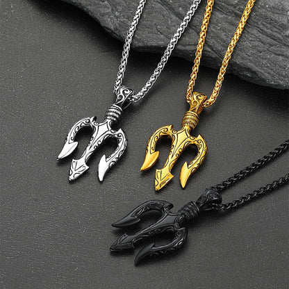 Poseidon Trident Necklace Ancient Greek Mythology Pendant