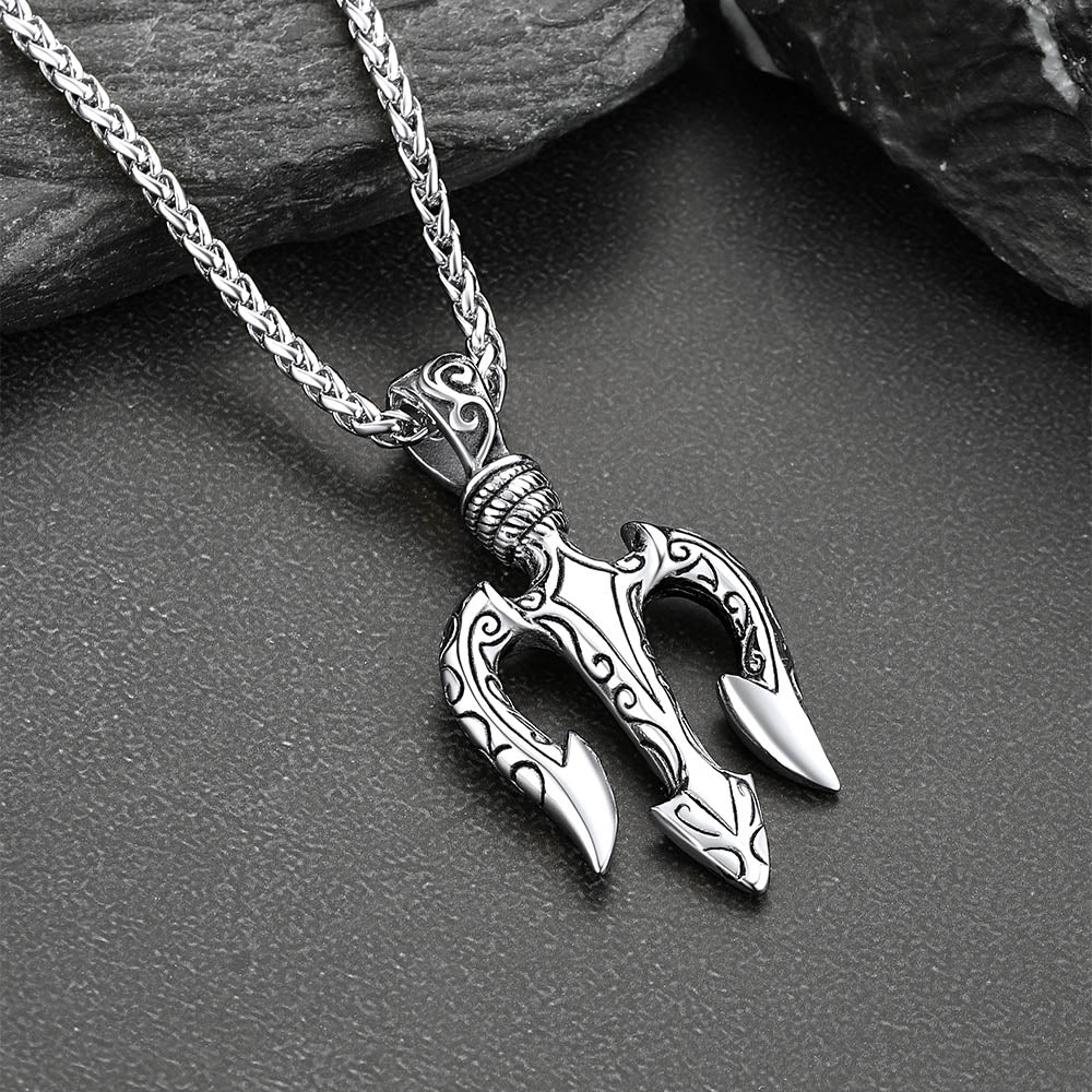Poseidon Trident Necklace Ancient Greek Mythology Pendant