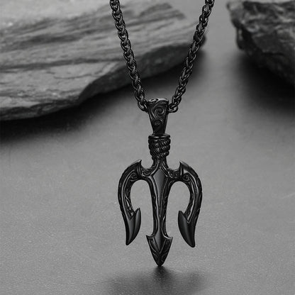 Poseidon Trident Necklace Ancient Greek Mythology Pendant