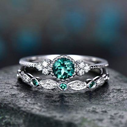 Celestial Elegance Crystal Ring Set