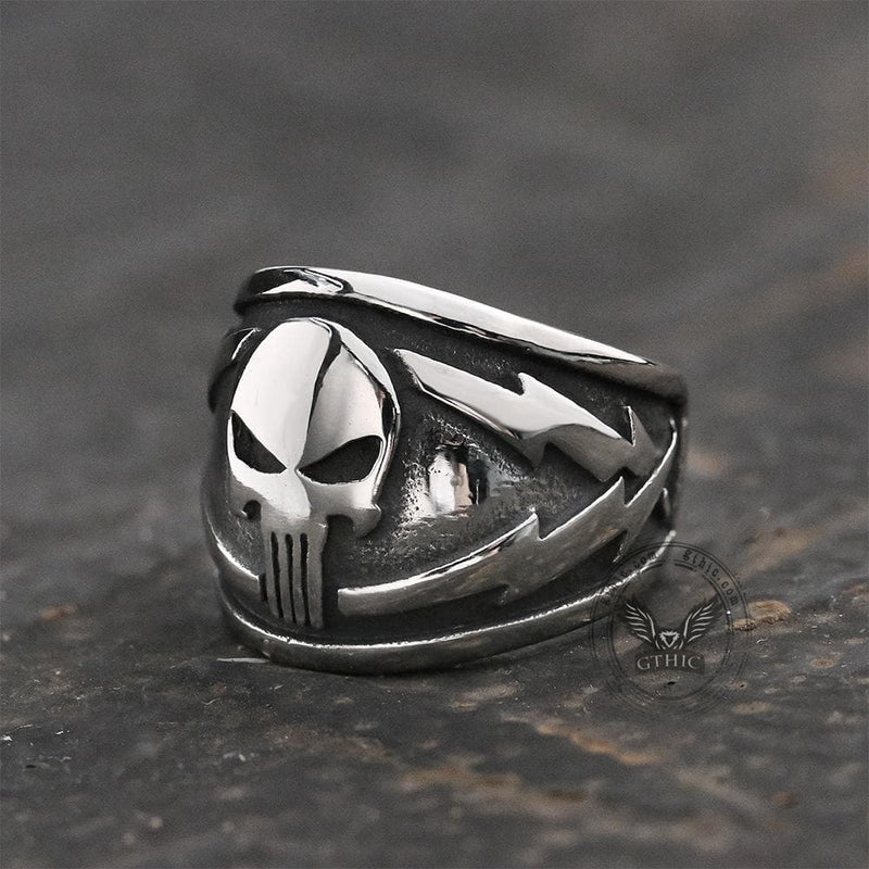 Punisher Skull Stainless Steel Biker Ring