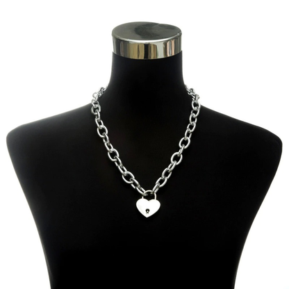 Punk Chain Choker Necklace With Circle / Aluminium Necklace