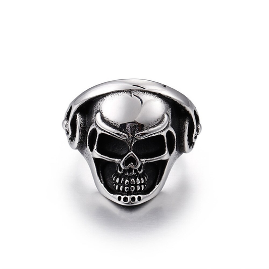 Punk Music Skull Ring / Stainless Steel Biker Ring / Gothic Accessories