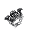 Punk Rock Motorcyclist Skull Ring for / Stainless Steel Biker Accessories