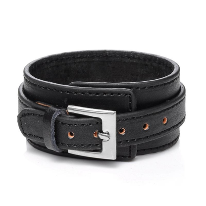 Punk Style Genuine Leather Wristband Wide / Adjustable Cuff Braceletsin a Black and Brown Colours