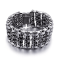 Punk Style Multiple Skull Heads Charm Bracelets for / 316 Stainless Steel Jewelry