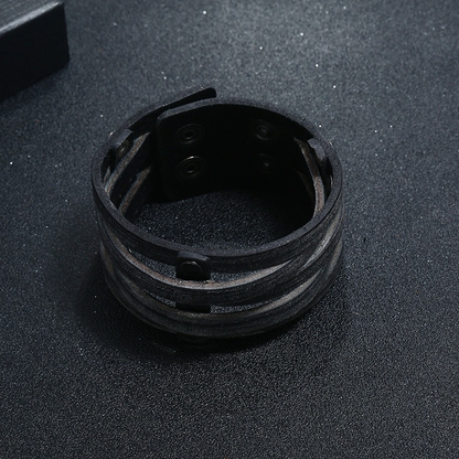 Punk Wide Leather Bracelet With Rivet / Bracelet for and