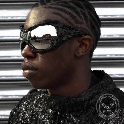 Punk Avant-garde Drip Glue Pc Sunglasses