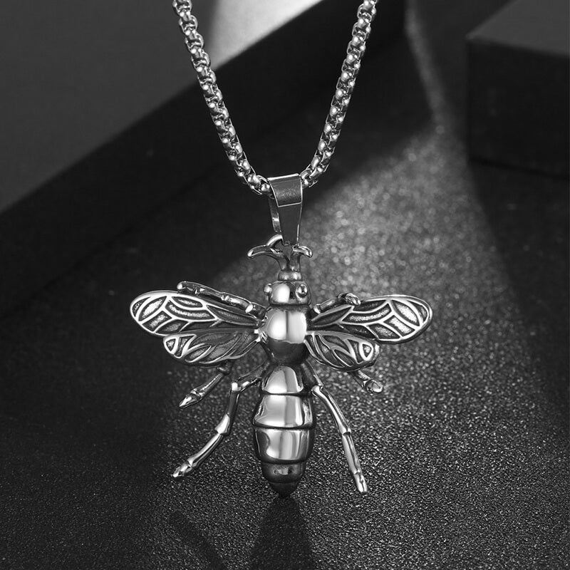 Punk Bee Stainless Steel Insect Pendant
