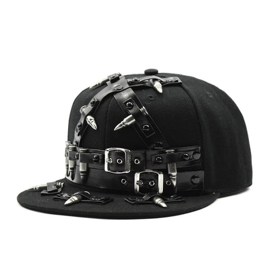 Punk Bullet Design Studded Baseball Cap