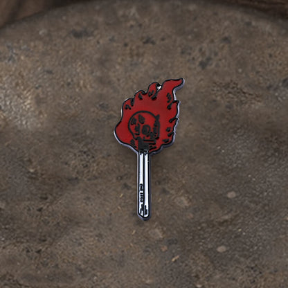 Punk Burning Skull Alloy Brooch