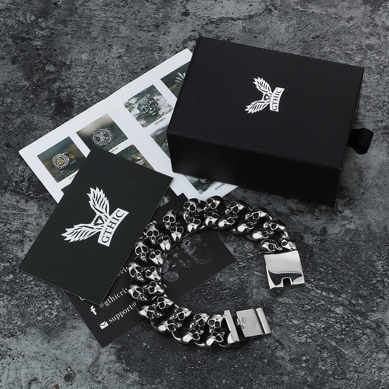 Punk Chain Stainless Steel Skull Bracelet