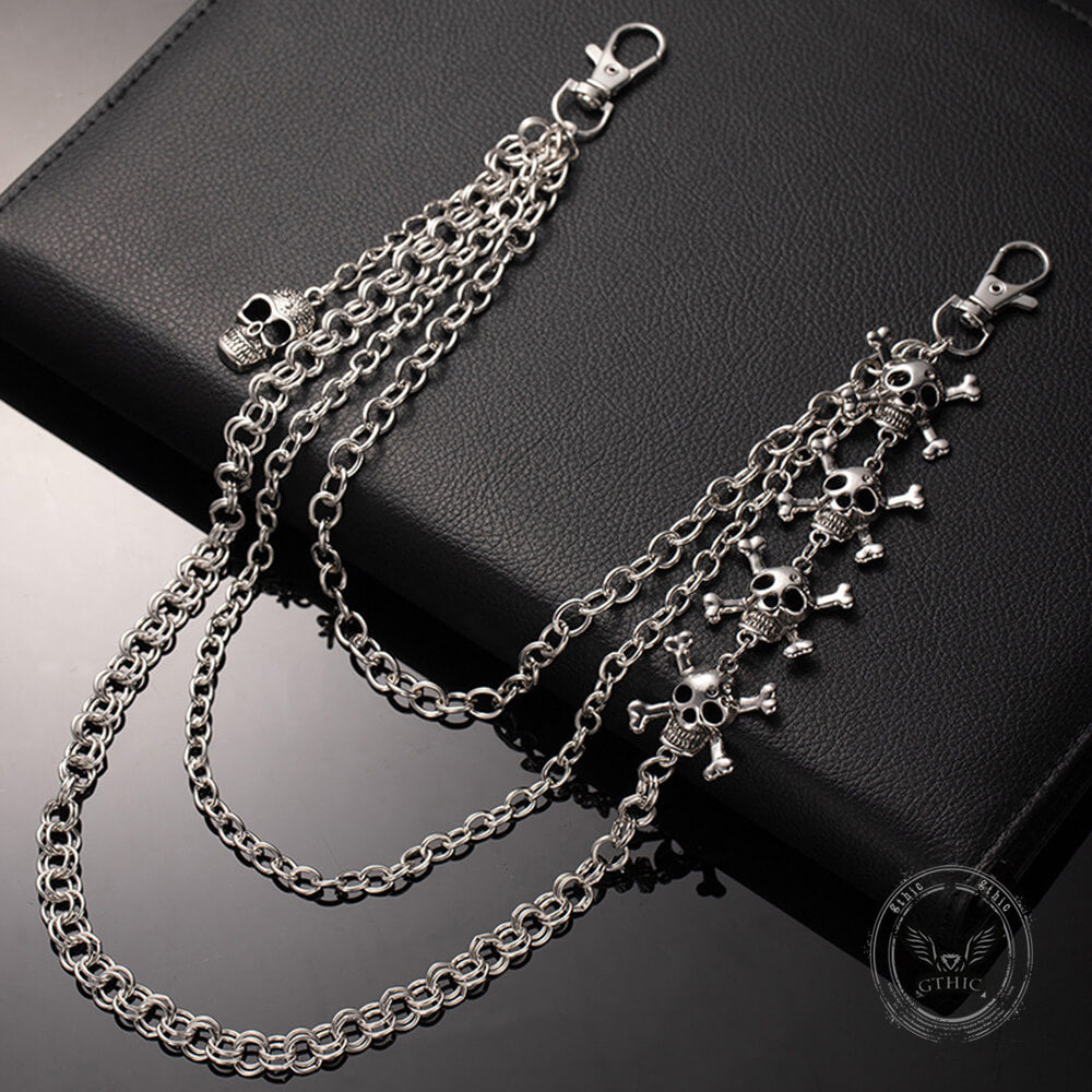 Punk Cross Skull Multilayer Alloy Pants Chain